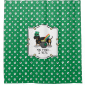 聖パトリックのデイダシュント（黒とタン）犬 シャワーカーテン (正面)