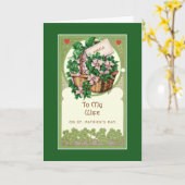 聖パトリックの妻への日の宗教的シャムロック カード (黄色い花)