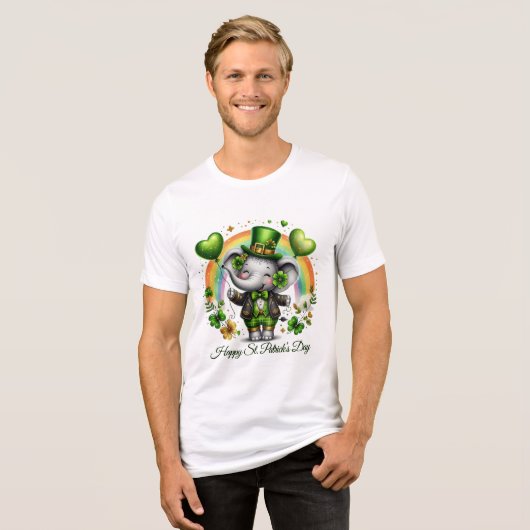 聖パトリックの幸せな男性用 トライブレンドTシャツ (正面全面)