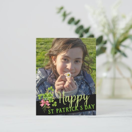 聖パトリックの幸運なチャームシャムロックかわいい写真 シーズンカード (スタンド正面)