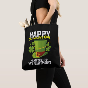聖パトリックの日おめでとう!そして今日は私の誕生日です トートバッグ