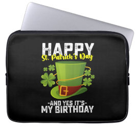 聖パトリックの日おめでとう!そして今日は私の誕生日です ラップトップスリーブ
