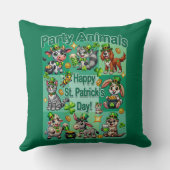 聖パトリックの日おもしろいと愛らしい"パーティー動物" クッション (裏面)