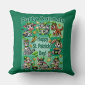 聖パトリックの日おもしろいと愛らしい"パーティー動物" クッション (正面)