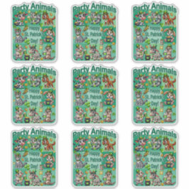 聖パトリックの日おもしろいと愛らしい"パーティー動物" シール