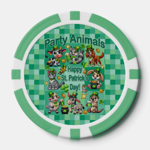 聖パトリックの日おもしろいと愛らしい"パーティー動物" ポーカーチップ