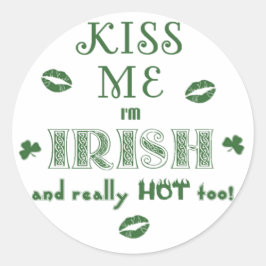 聖パトリックの日おもしろいキス私はアイルランド人だ ラウンドシール