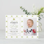 聖パトリックの日きれいな緑の写真1st誕生日 招待状 (スタンド正面)