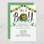 聖パトリックの日それは男の子の赤ちゃんシャワーだ 招待状 (正面/裏面)
