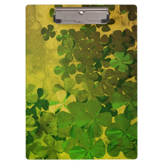 聖パトリックの日と幸運‎四葉のクローバー クリップボード (正面)