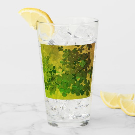 聖パトリックの日と幸運四葉のクローバー タンブラーグラス (アイス正面)