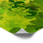 聖パトリックの日と幸運四葉のクローバー ポスター (角)