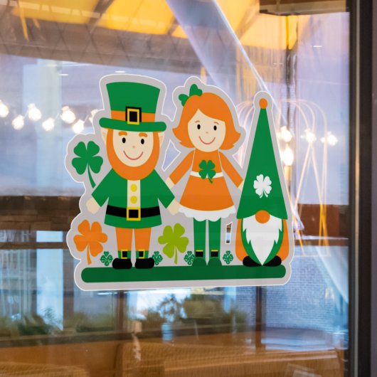 聖パトリックの日にしがみつく幸運の分隊ウィンドウ ウィンドウサイン