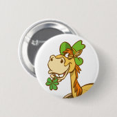 聖パトリックの日にラッキーマンガの馬ボタン 缶バッジ (正面&裏面)