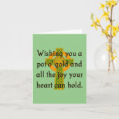 聖パトリックの日に黄金のポットを - アイルランドの名言 カード (黄色い花)