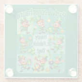 聖パトリックの日のおもしろい愛らしい"パーティーレプレシュアン" ガラスコースター (裏面)