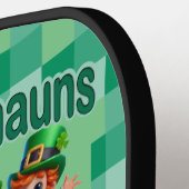 聖パトリックの日のおもしろい愛らしい"パーティーレプレシュアン" ピックルボールラケット (左詳細)