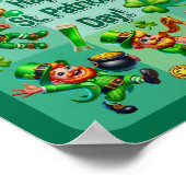 聖パトリックの日のおもしろい愛らしい"パーティーレプレシュアン" ポスター (角)