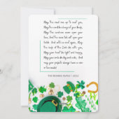 聖パトリックの日のためのパーソナライズされたアイルランドの祝福 シーズンカード (裏面)