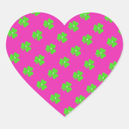 聖パトリックの日のためのライトグリーンクローバー ハートシール (正面)