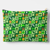 聖パトリックの日のアイコンのシームレスなパターン アクセサリーポーチ (裏面)