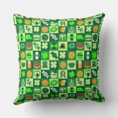 聖パトリックの日のアイコンのシームレスなパターン クッション (裏面)