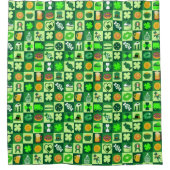 聖パトリックの日のアイコンのシームレスなパターン シャワーカーテン (正面)