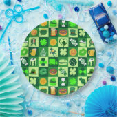 聖パトリックの日のアイコンのシームレスなパターン ペーパープレート (パーティー)