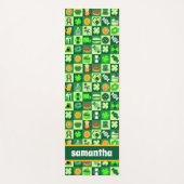 聖パトリックの日のアイコンのシームレスなパターン ヨガマット (正面)