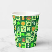 聖パトリックの日のアイコンのシームレスなパターン 紙コップ (左)