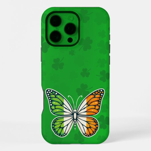 聖パトリックの日のアイルランドの蝶 iPhoneケース (裏面)