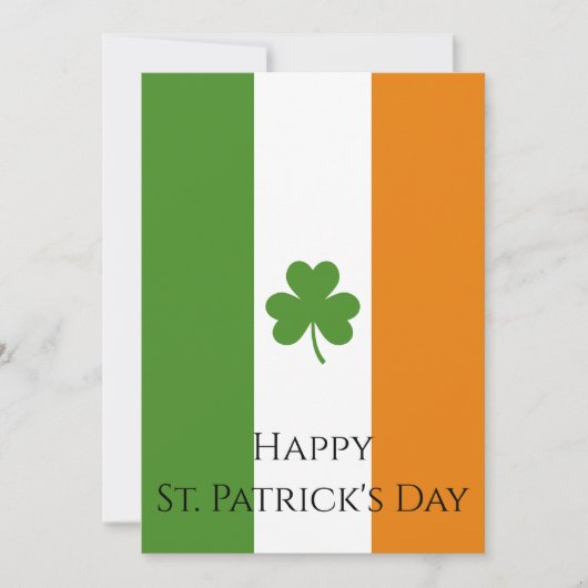 聖パトリックの日のアイルランド国旗とクローバー | 名前・メッセージを入れてオリジナルに シーズンカード (正面)