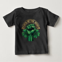 聖パトリックの日のアイルランド運勢の拳シャムロック ベビーTシャツ