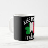 聖パトリックの日のキス、私はイタリア人 コーヒーマグカップ (正面左)