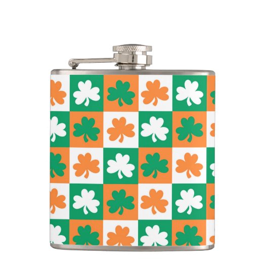聖パトリックの日のクローバー フラスク (正面)