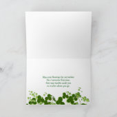 聖パトリックの日のシャムロックと虹 カード (内部)