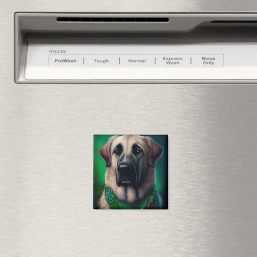 聖パトリックの日のドレスのアナトリアの羊飼い犬 マグネット (インサイチュ (食洗機))