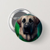 聖パトリックの日のドレスのアナトリアの羊飼い犬 缶バッジ (正面&裏面)