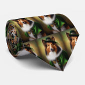 聖パトリックの日のドレスのラフなコリー犬 ネクタイ (ロール)