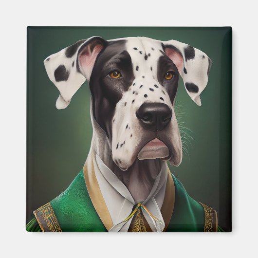 聖パトリックの日のドレスの大きなダン犬 マグネット (正面)