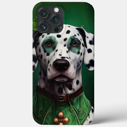 聖パトリックの日のドレスを着たダルメシアン Case-Mate iPhoneケース (裏面)
