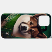 聖パトリックの日のドレスを着た秋田犬 Case-Mate iPhoneケース (裏面 (横))