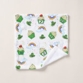 聖パトリックの日のバスルームのタオルがカップケーキをセット バスタオルセット (ウォッシュタオル)