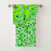 聖パトリックの日のバスルームのタオルがクローバーを設定 バスタオルセット (インサイチュ)