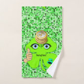 聖パトリックの日のバスルームのタオルがクローバーを設定 バスタオルセット (ハンドタオル)