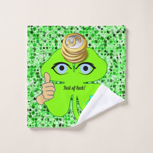 聖パトリックの日のバスルームのタオルがクローバーを設定 バスタオルセット (ウォッシュタオル)