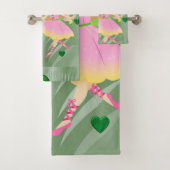 聖パトリックの日のバスルームのタオルが妖精を設定 バスタオルセット (インサイチュ)