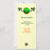 聖パトリックの日のパーティームーンレディとシャムロック 招待状 (裏面)