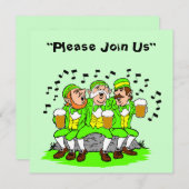 聖パトリックの日のパーティー招待状(歌とビール) 招待状 (正面/裏面)