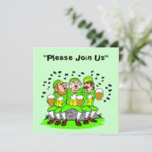 聖パトリックの日のパーティー招待状(歌とビール) 招待状 (スタンド正面)